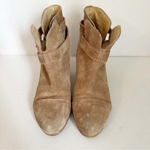 Rag & Bone Harrow Heeled Suede Tan Ankle Bootie - 9 (39) - Picture 5 of 15